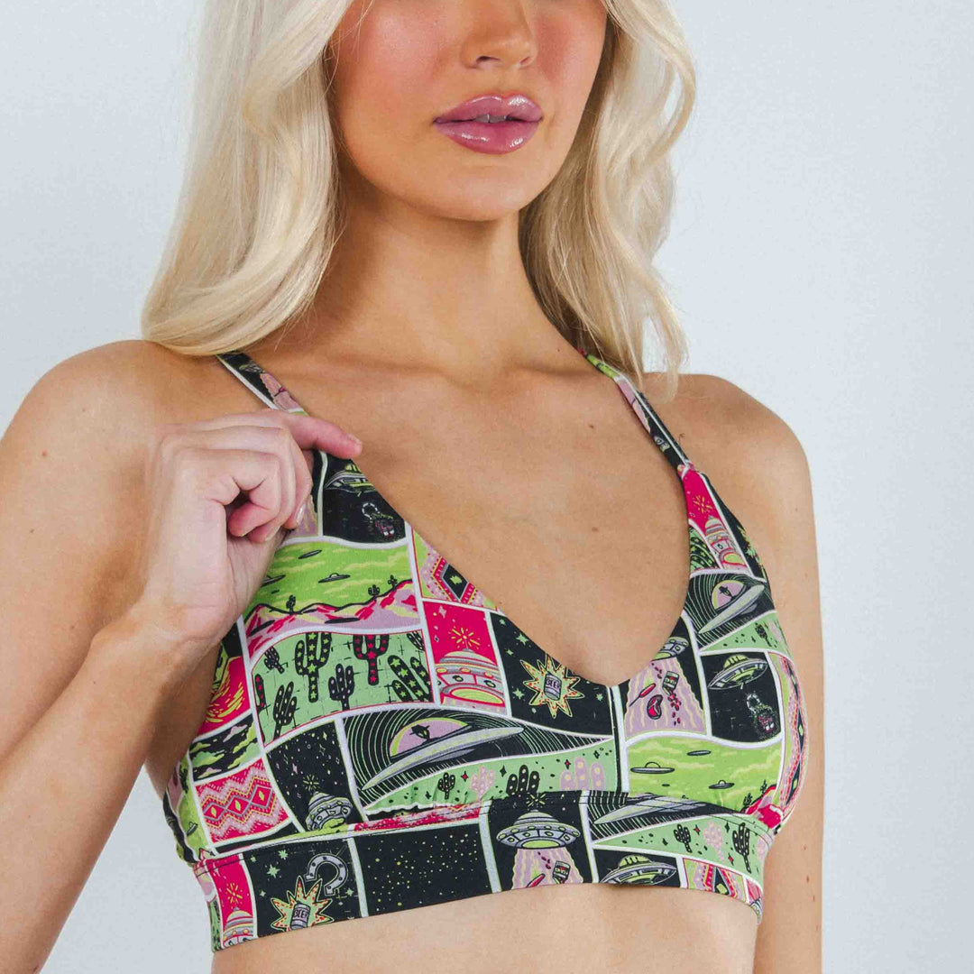 The Area 51 | Retro-Futuristic Alien Boob Hammock™ Plunge Bralette