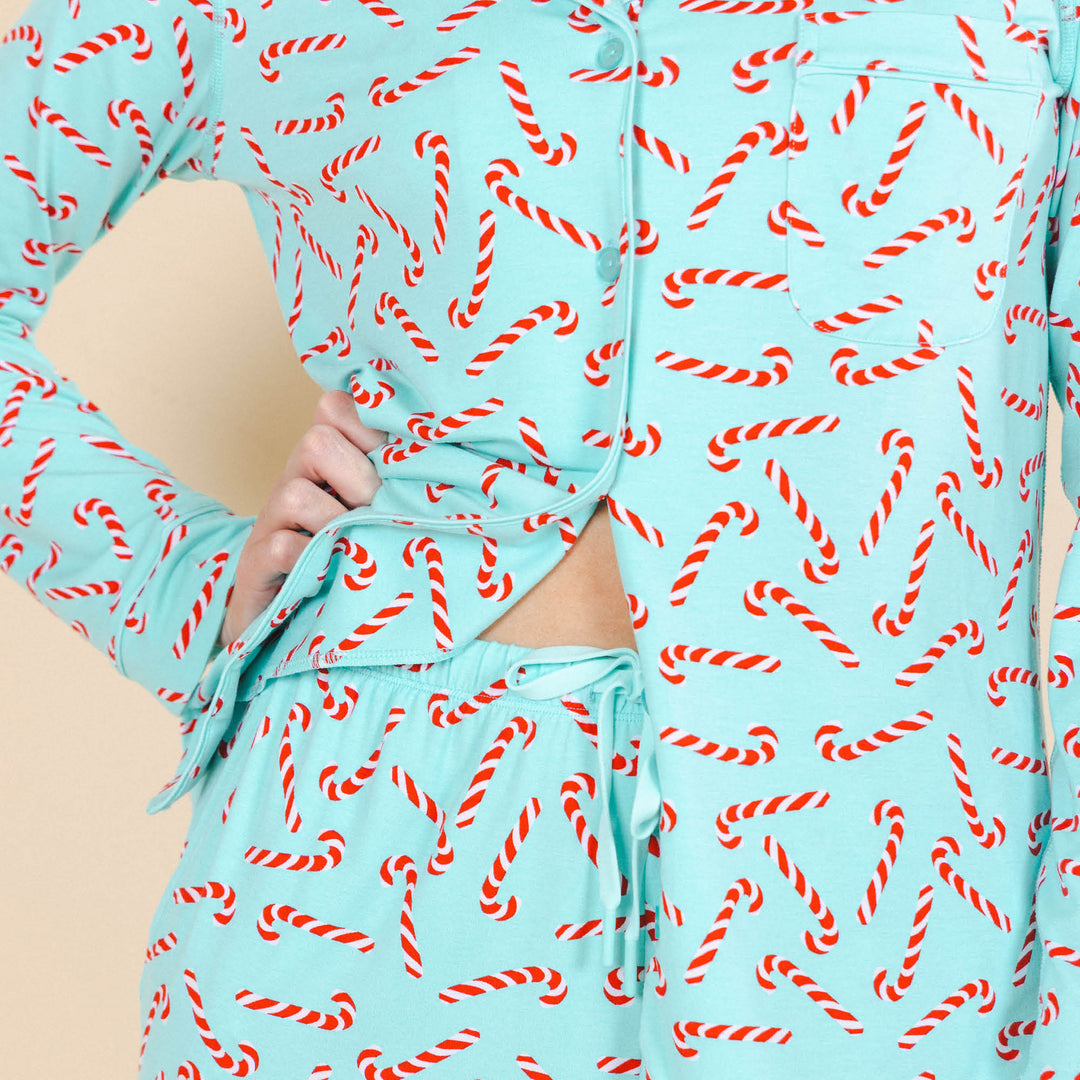 The Peppermint Pimp Canes | Candy Cane SleepDeep™ Women’s Long Sleeve Pajama Set