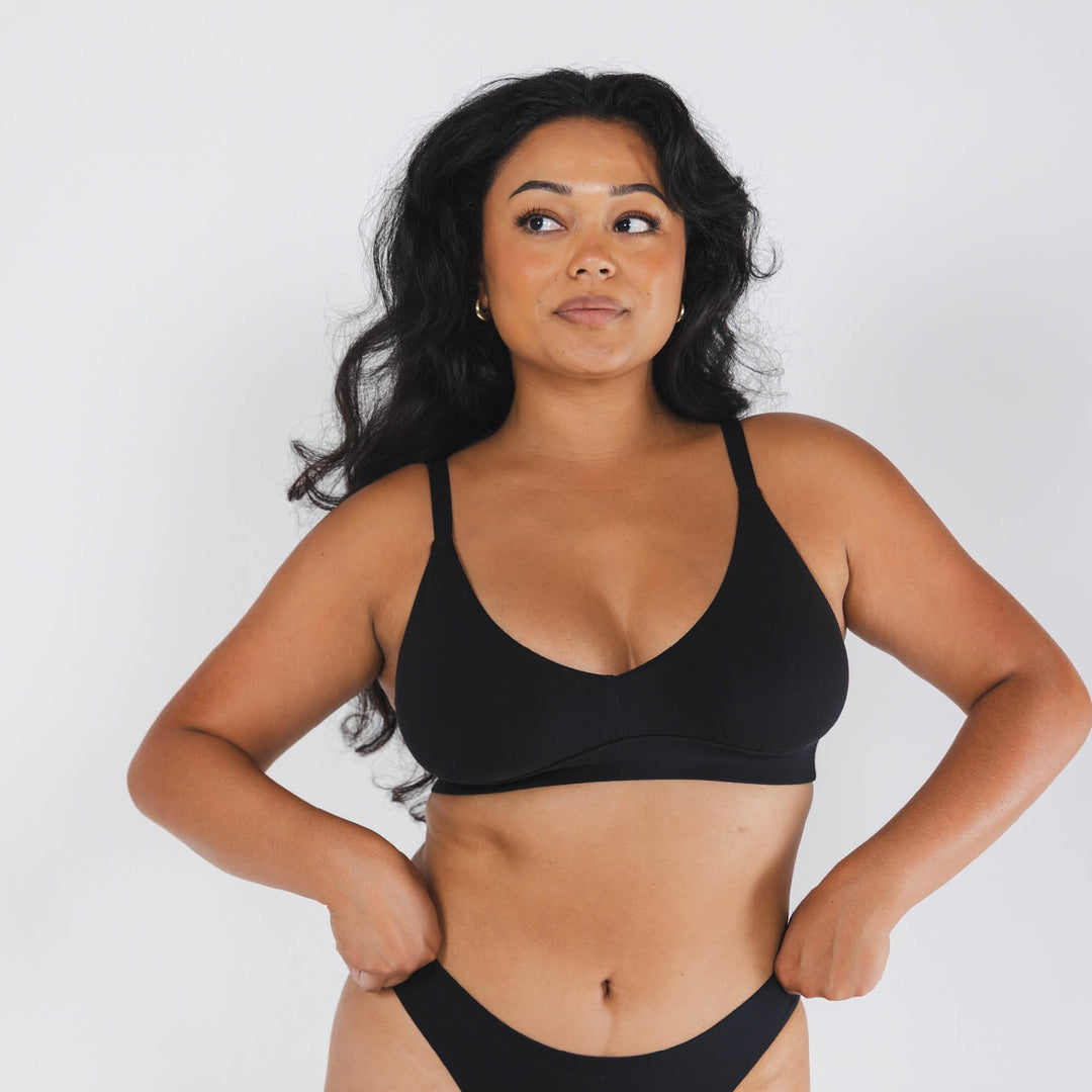The Threat Level Midnight | Black Boob Hammock™ Plunge Bralette