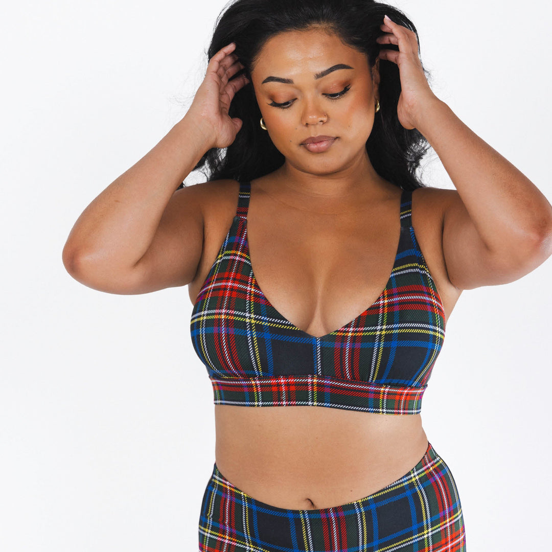 The Cappuccino | Holiday Tartan Plaid Boob Hammock™ Busty Bralette
