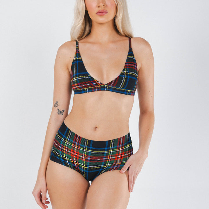 The Cappuccino | Holiday Tartan Plaid Women’s Seamless Boyshort