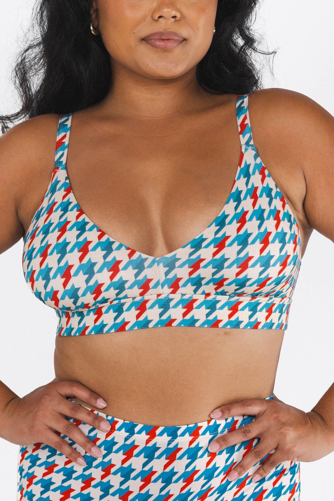The Swanky | Retro Houndstooth Boob Hammock™ Plunge Bralette