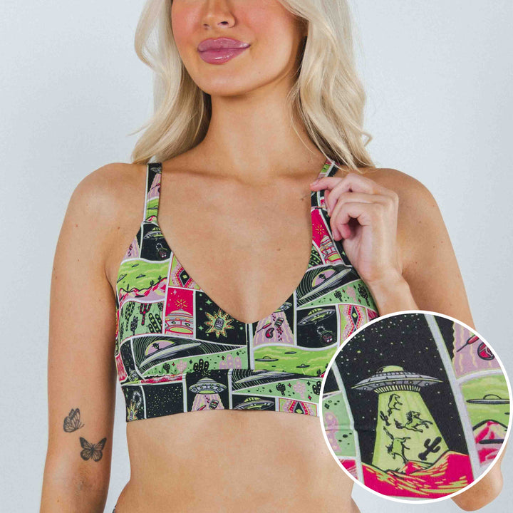 The Area 51 | Retro-Futuristic Alien Boob Hammock™ Plunge Bralette