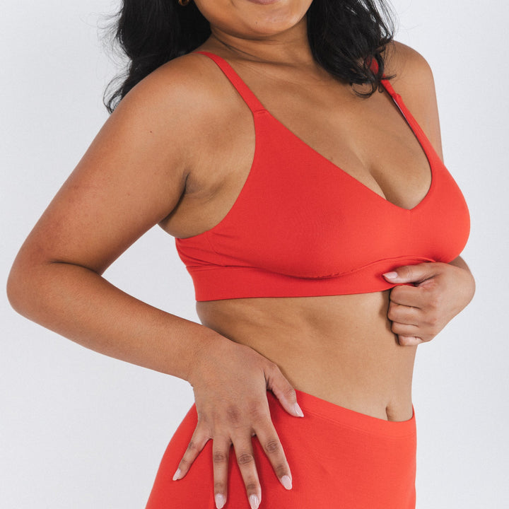 The Maraschino | Flame Scarlet Red Boob Hammock™ Plunge Bralette