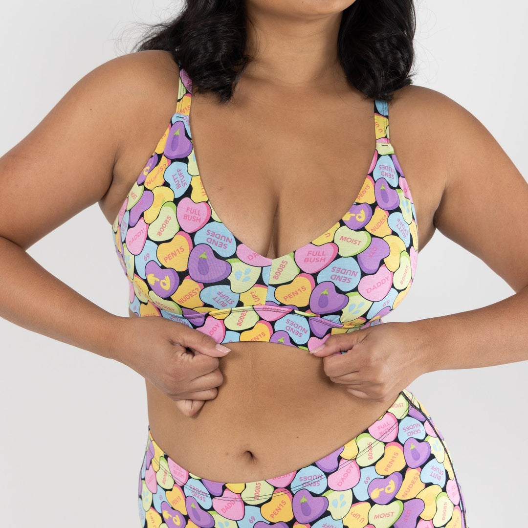 The Candy Crush | Candy Hearts Boob Hammock™ Plunge Bralette