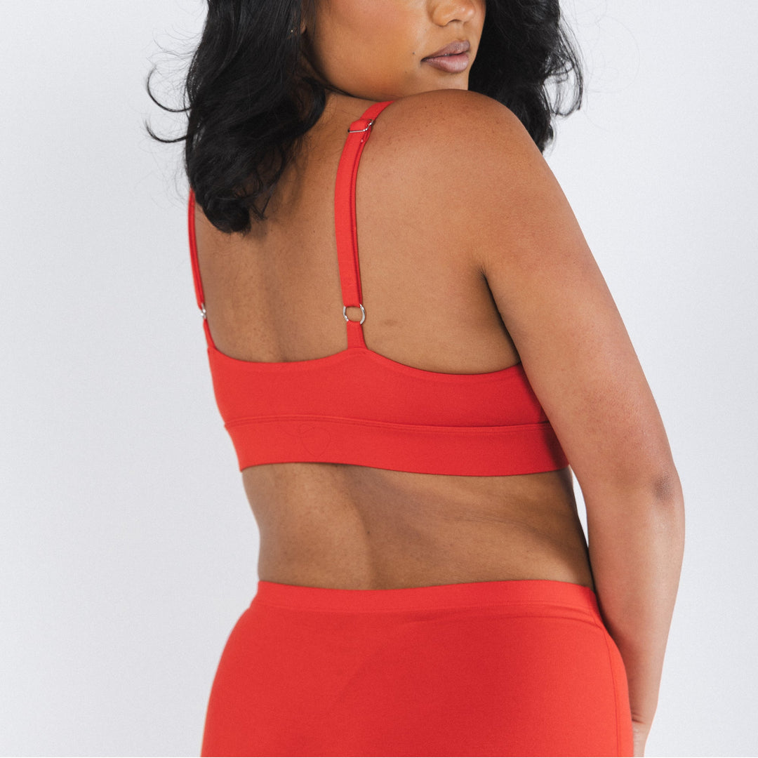 The Maraschino | Flame Scarlet Red Boob Hammock™ Plunge Bralette