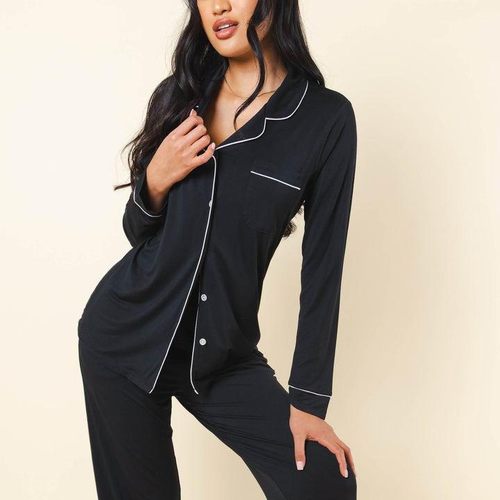 The Threat Level Midnight | Black SleepDeep™ Women’s Long Sleeve Pajama Set