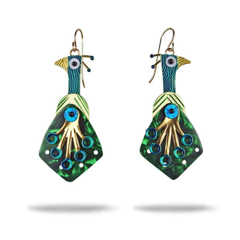 Peacock Earrings by Faire 