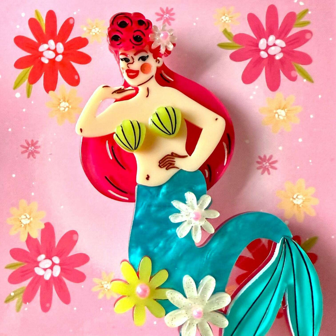 Pearl the Mermaid Brooch by Marla VonDuta x Lipstick & Chrome – view 3