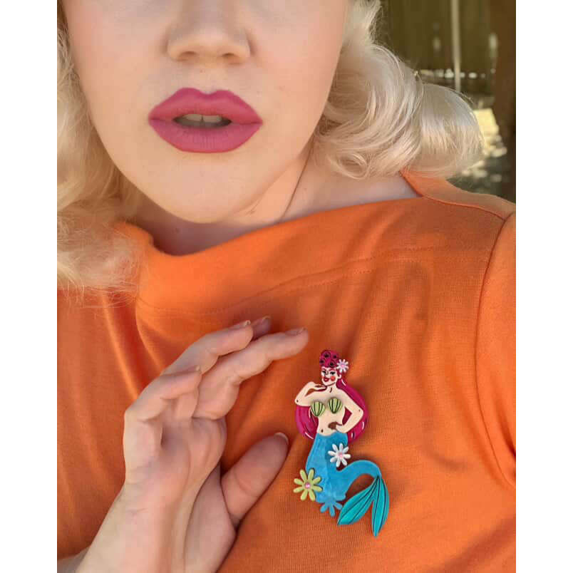 Pearl the Mermaid Brooch by Marla VonDuta x Lipstick & Chrome – view 6