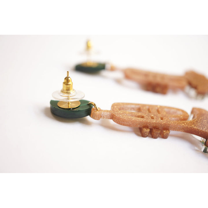 Trumpet with flower earrings by Laliblue 8