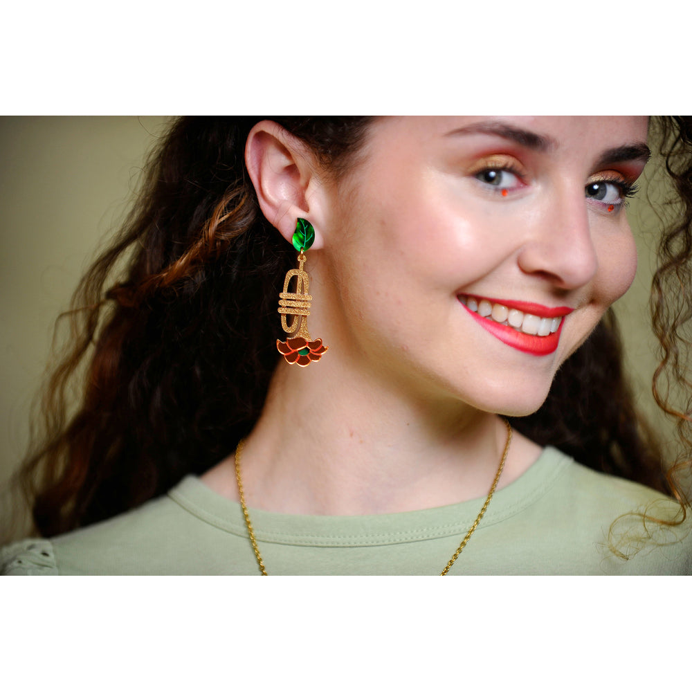 Trumpet with flower earrings by Laliblue 11