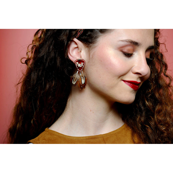 Folk Guitar Pick Earrings by Laliblue 3