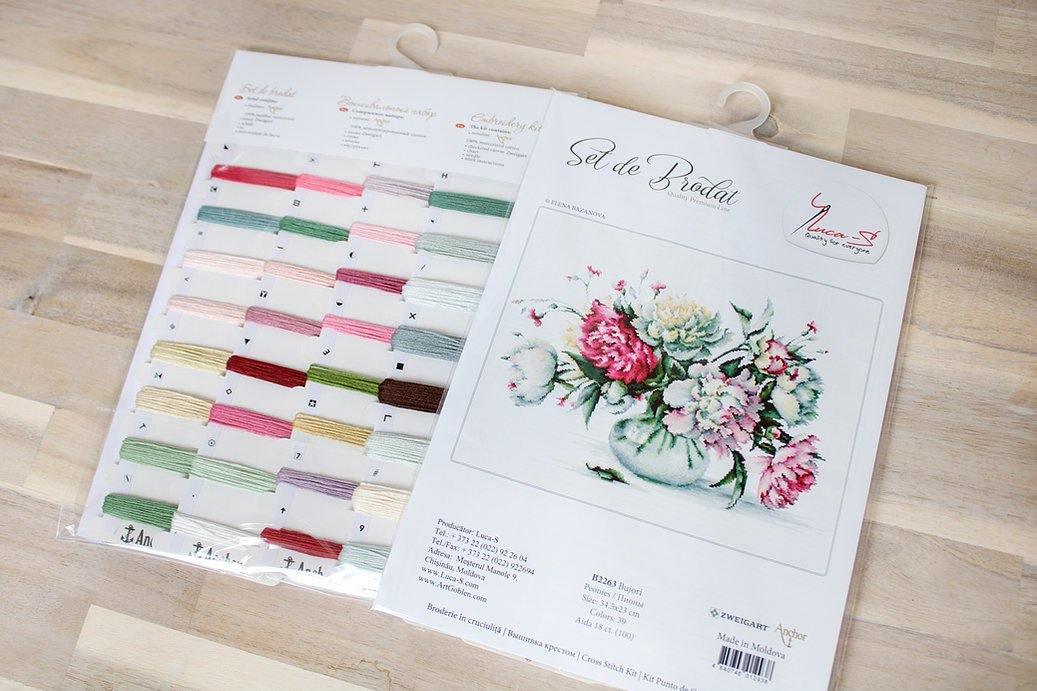 Peonies B2263L Counted Cross-Stitch Kit