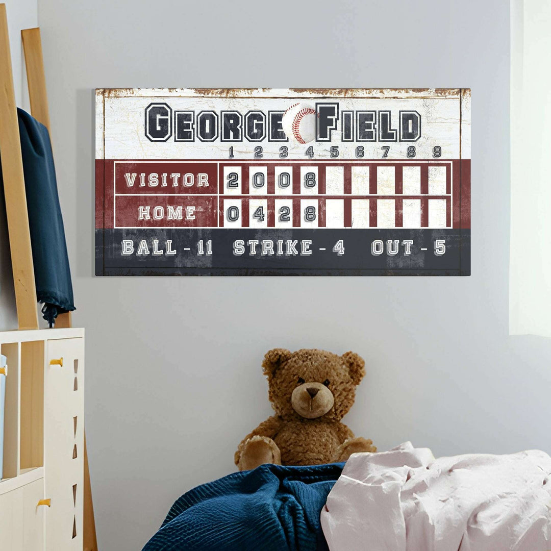 Personalized Baseball Scoreboard Sign