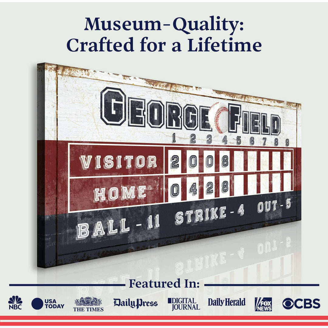 Personalized Baseball Scoreboard Sign