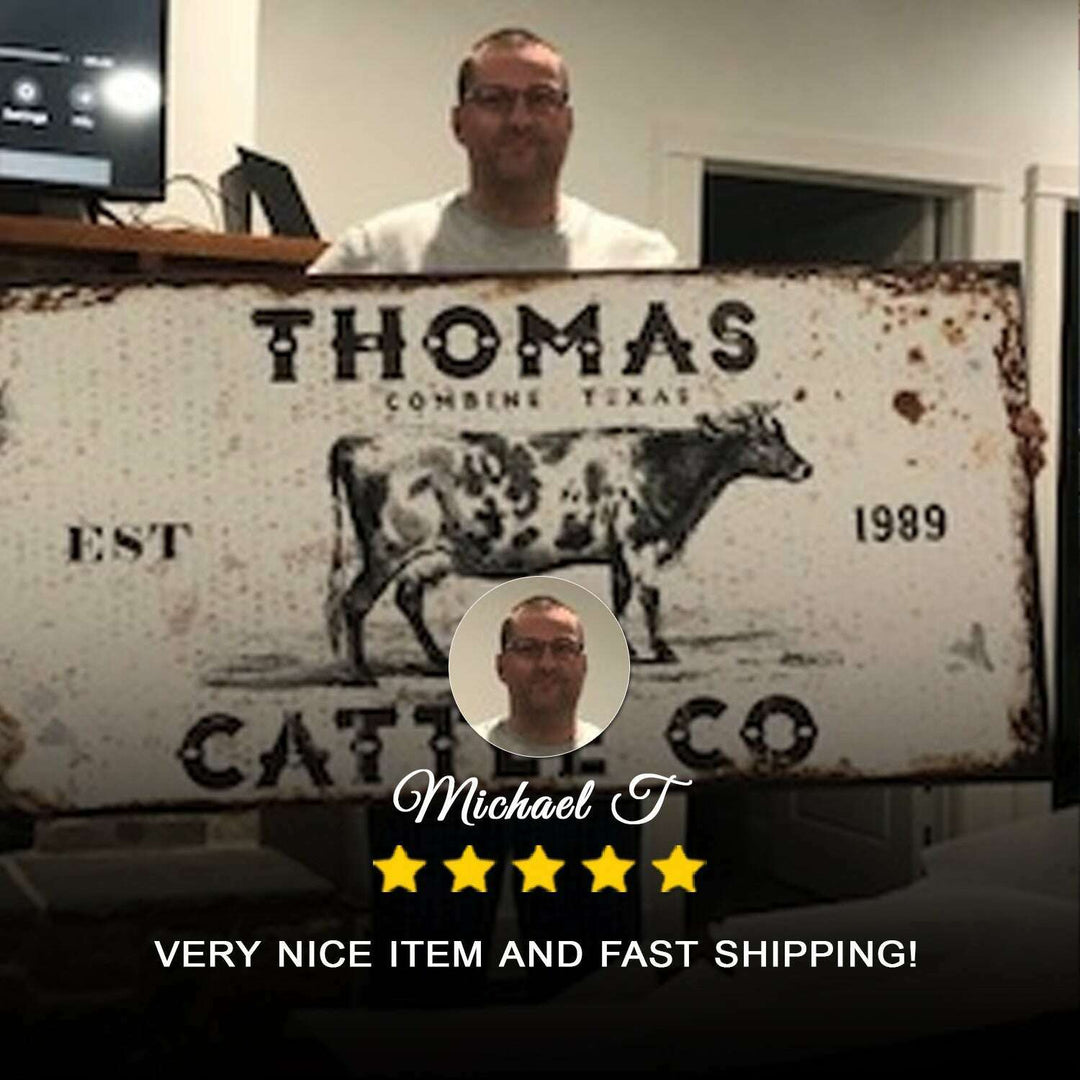 Personalized Cattle Ranch Rustic Sign II