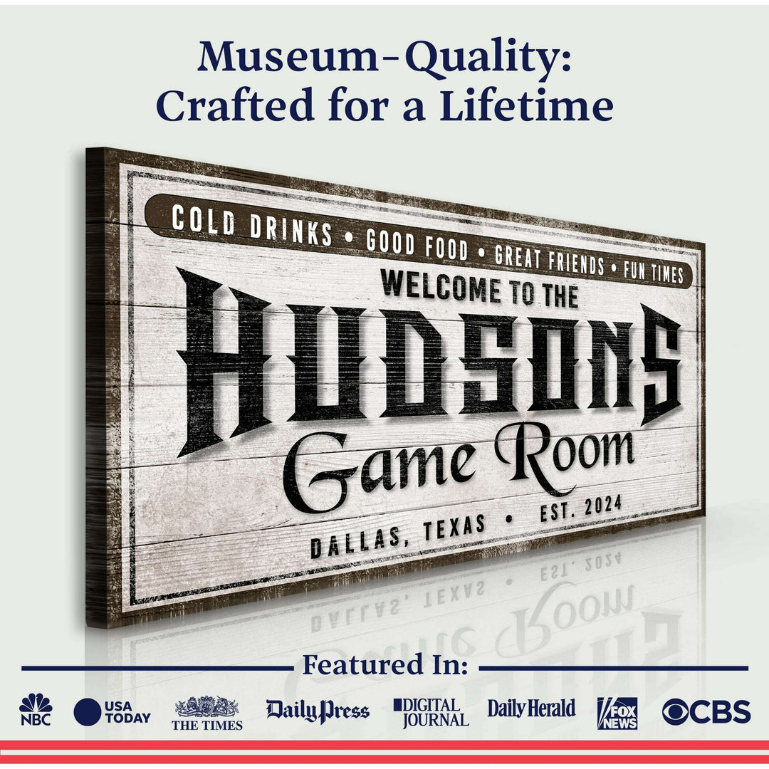 Personalized Game Room Sign IV