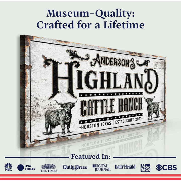 Personalized Highland Cattle Ranch Sign II