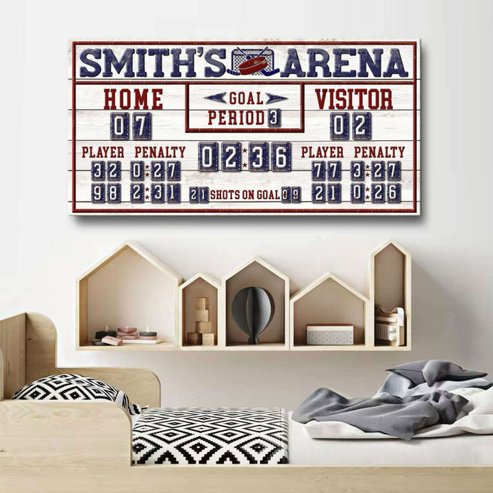 Personalized Hockey Scoreboard Sign