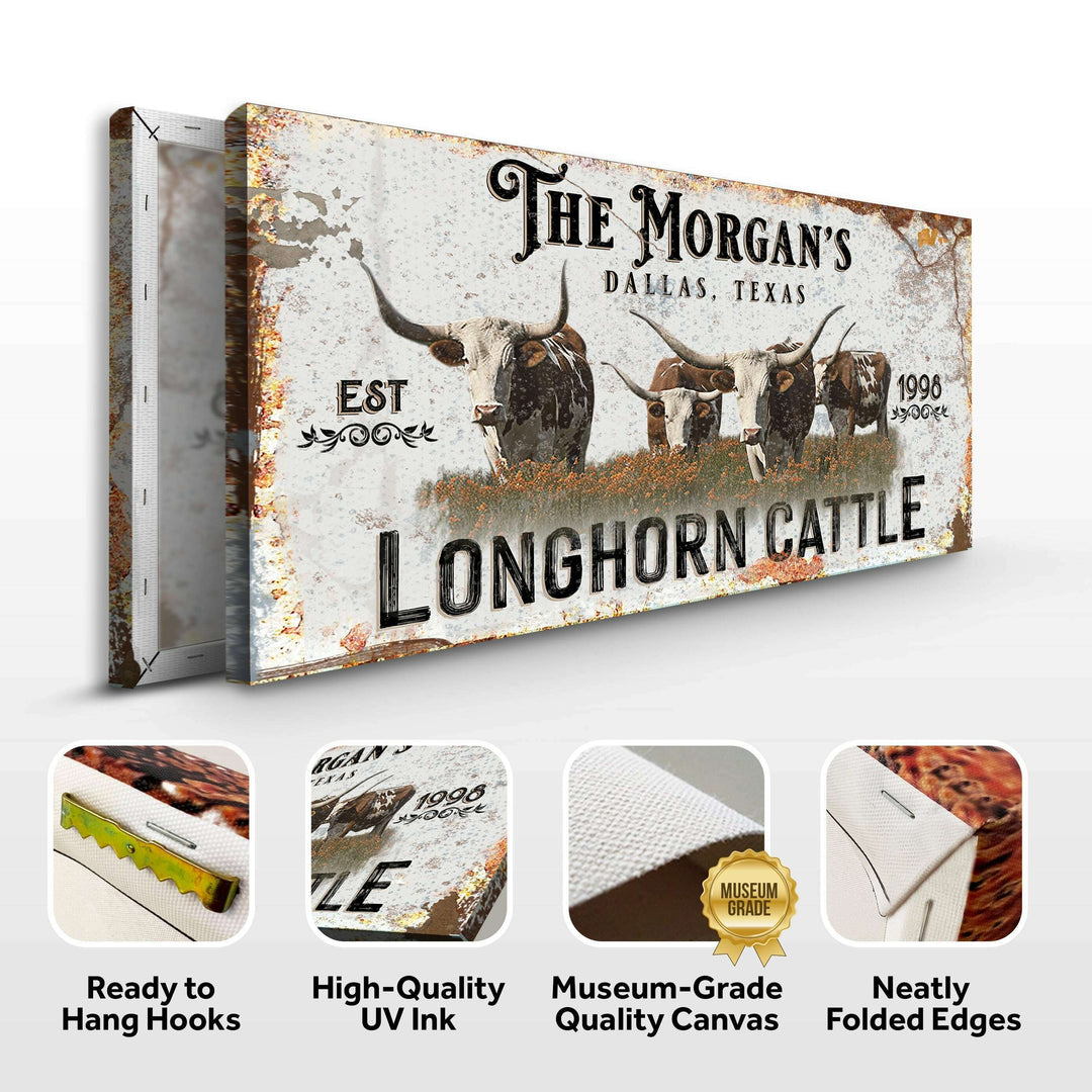 Personalized Long Horn Cattle Sign II