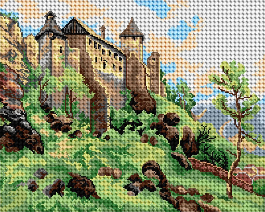 Petersberg Castle 3488M Needlepoint canvas for halfstitch without yarn