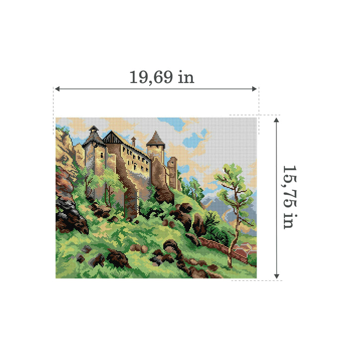 Petersberg Castle 3488M Needlepoint canvas for halfstitch without yarn