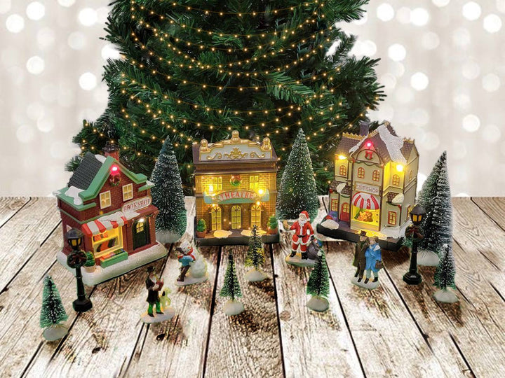 Christmas Village Set with LED Lights F07M4-28-W223