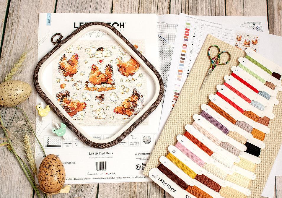 Pied Hens L8819 Counted Cross Stitch Kit