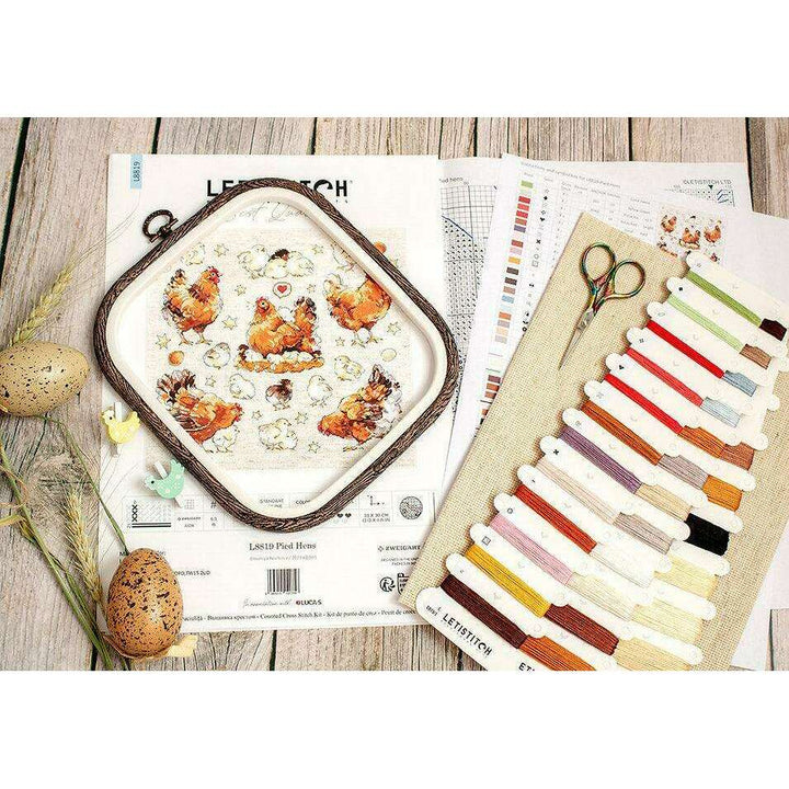 Pied Hens L8819 Counted Cross Stitch Kit