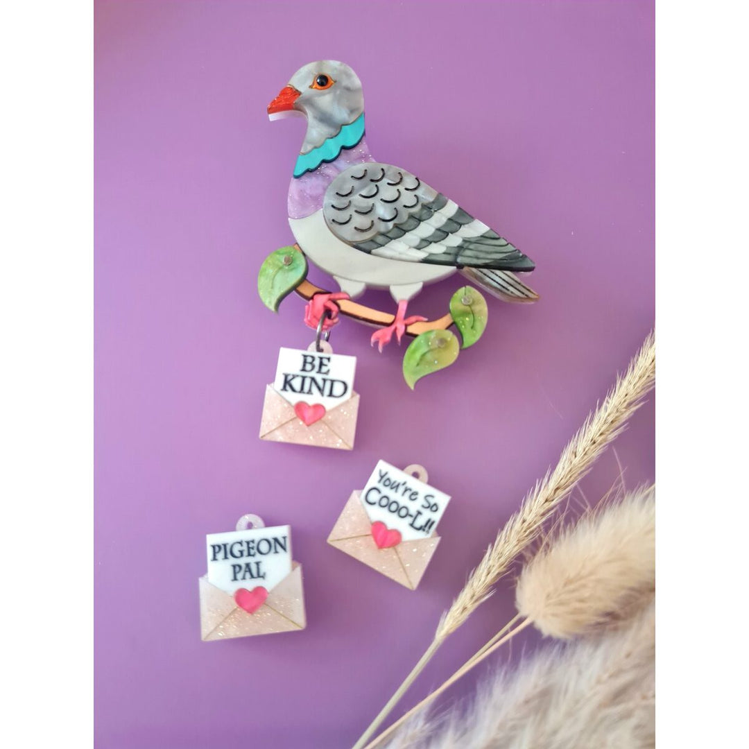 Pigeon Brooch or Necklace by Cherryloco Jewellery