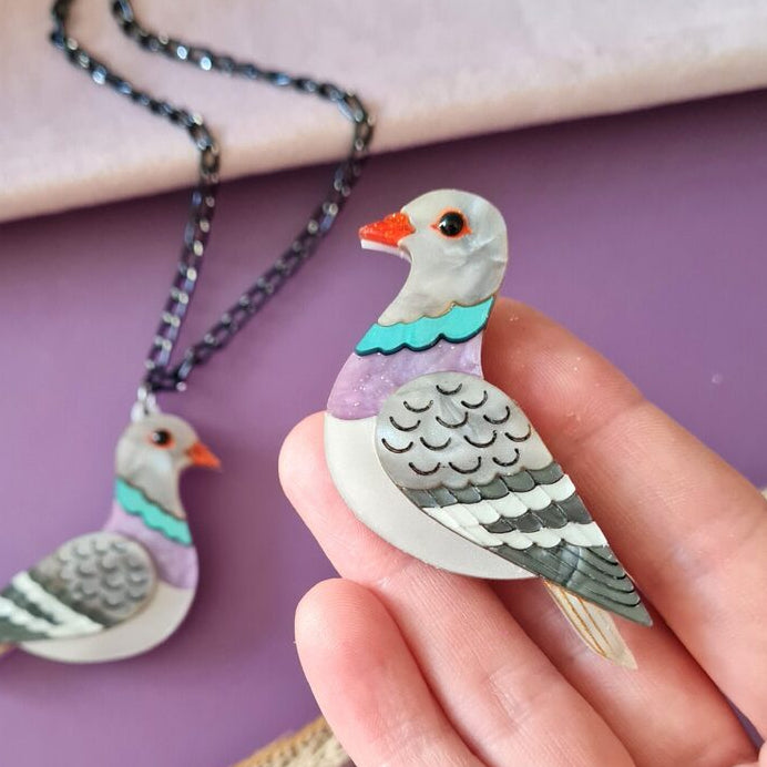 Pigeon pin brooch or pendant 1