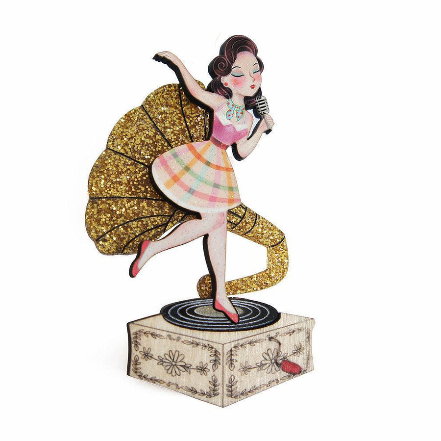 Pin Up Singer Brooch by Laliblue - Quirks!