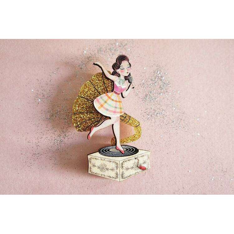 Pin Up Singer Brooch by Laliblue - Quirks!