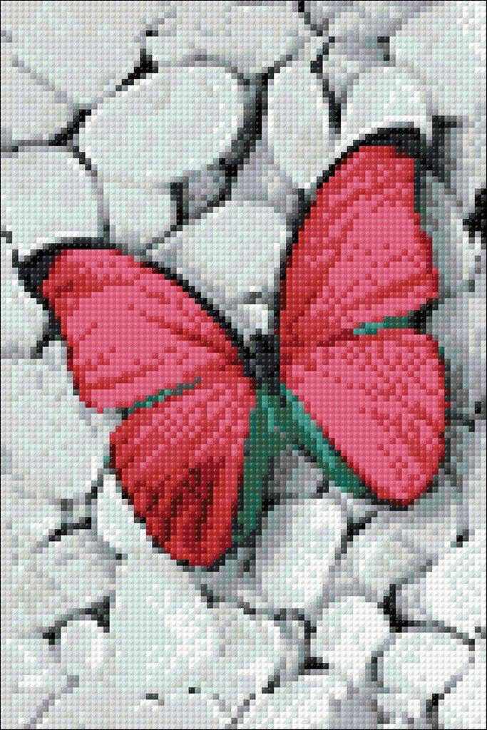 Pink Butterfly CS054  7.9 x 11.8 inches Crafting Spark Diamond Painting Kit