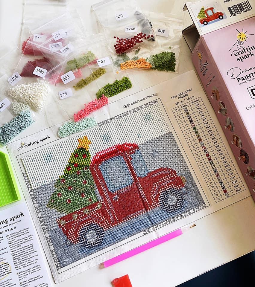 Pink Butterfly CS054  7.9 x 11.8 inches Crafting Spark Diamond Painting Kit