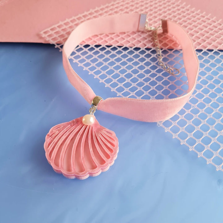 Pink Clam Shell Barbie Inspired Choker 