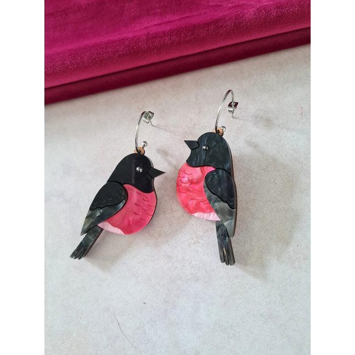 Pink Robin Dangle Earrings by Cherryloco Jewellery 3