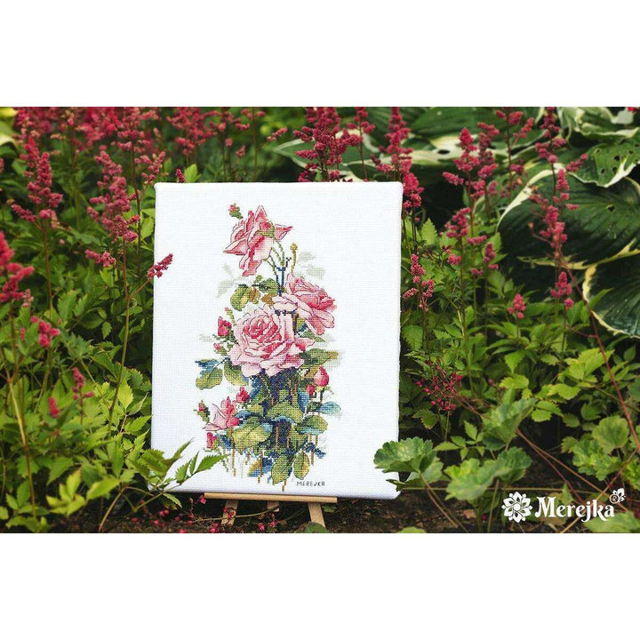 Pink Roses K-155 Counted Cross-Stitch Kit