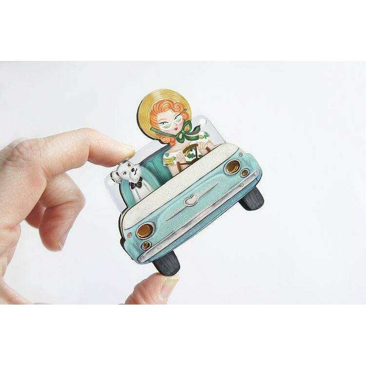 Pinup Car Ride Convertible Brooch & Necklace by Laliblue - Quirks!