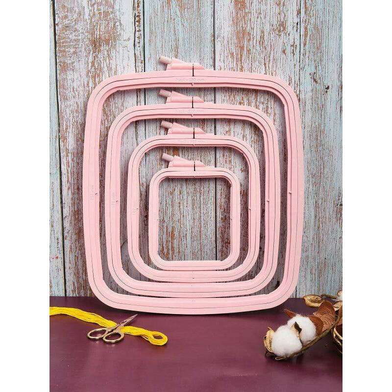 Plastic Square Hoop Nurge 170-12 Pastel Pink