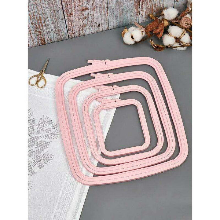 Plastic Square Hoop Nurge 170-13 Pastel Pink