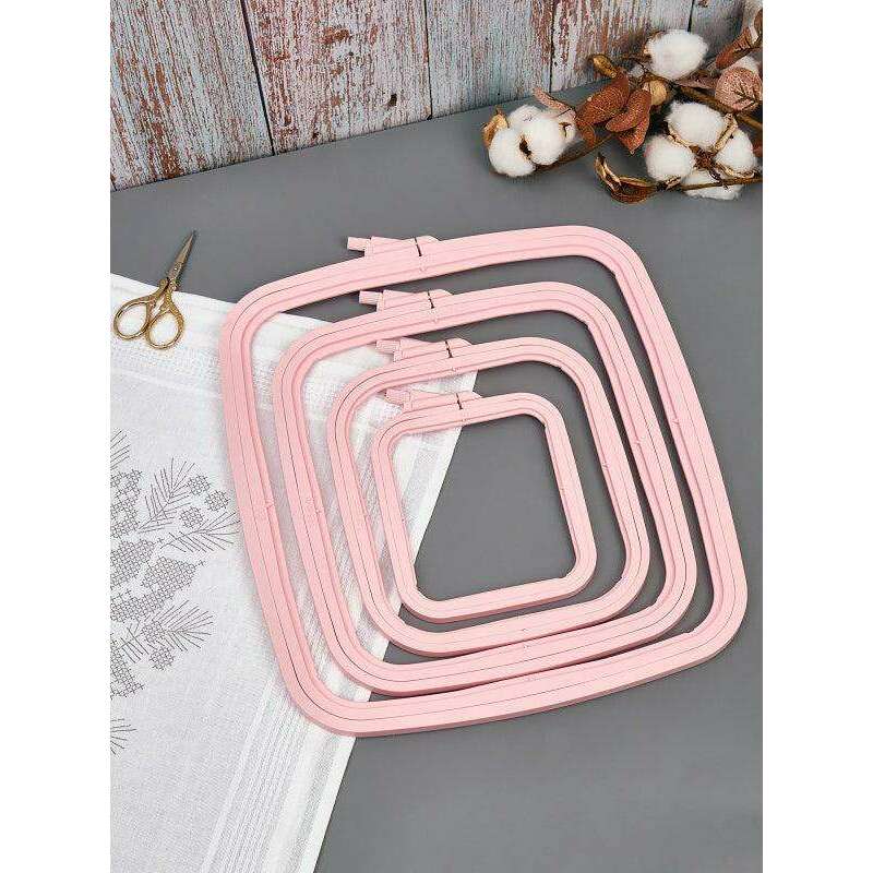 Plastic Square Hoop Nurge 170-14 Pastel Pink