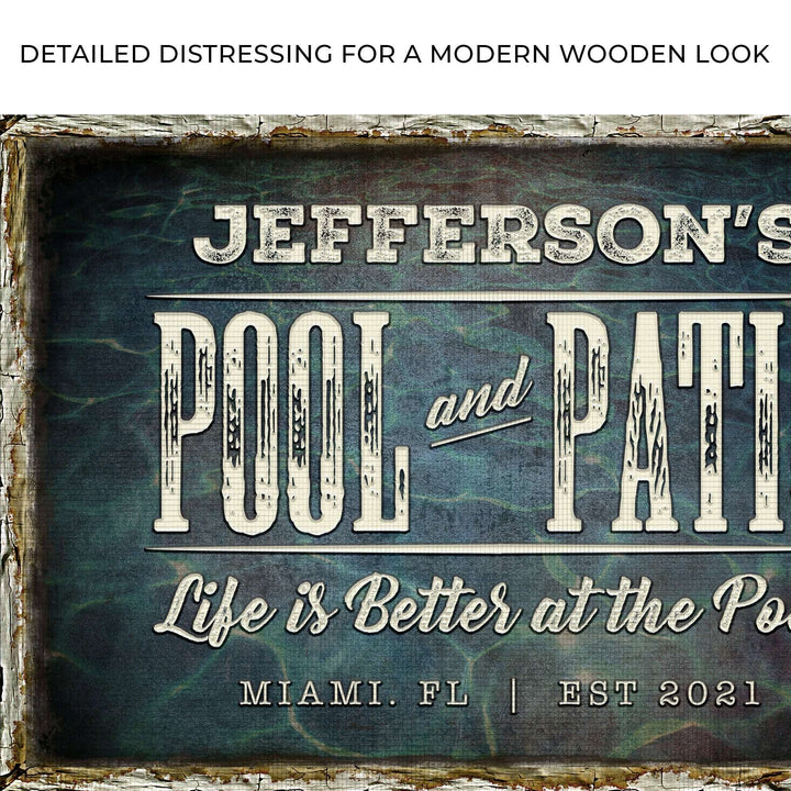 Pool And Patio Sign