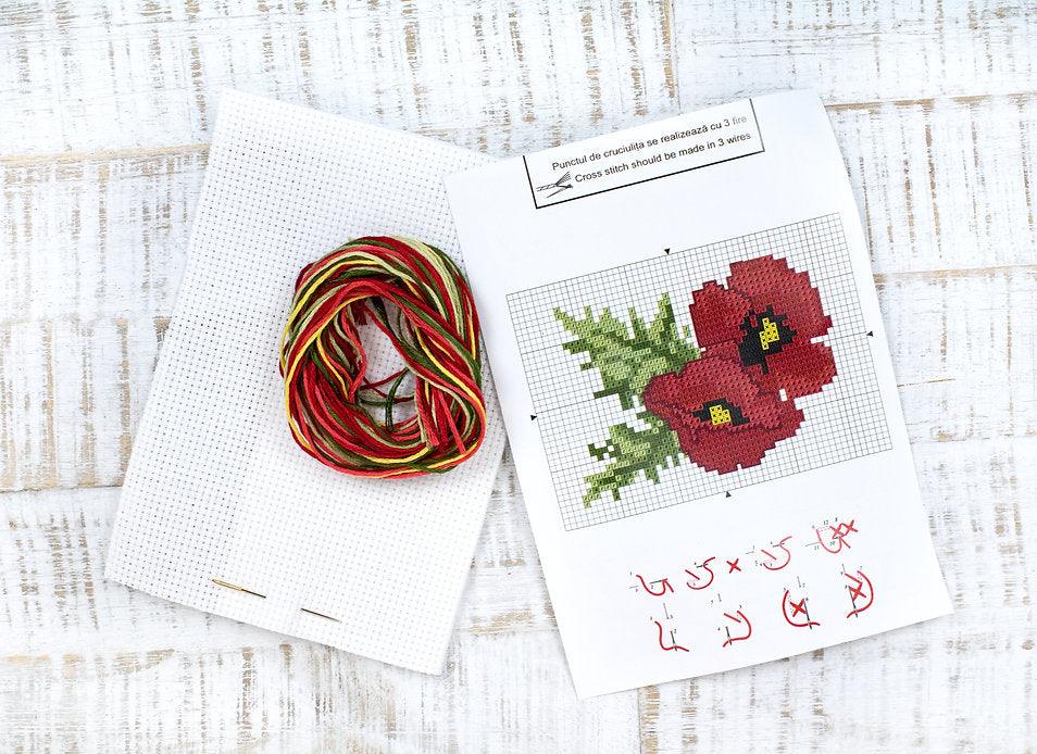 Poppies B023L Counted Cross-Stitch Kit