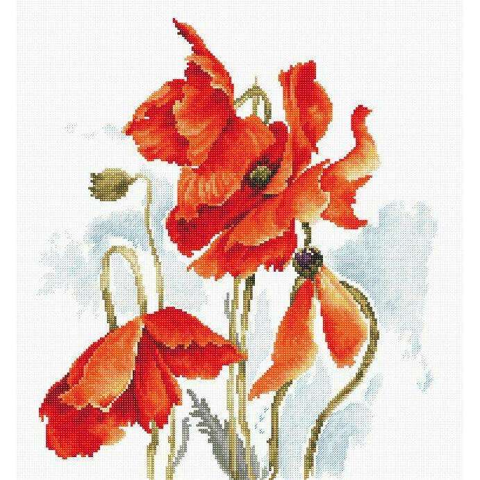 Poppies  B2374L Counted Cross-Stitch Kit