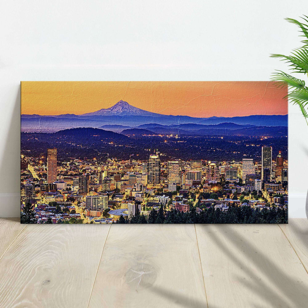 Portland Oregon Skyline Canvas Wall Art