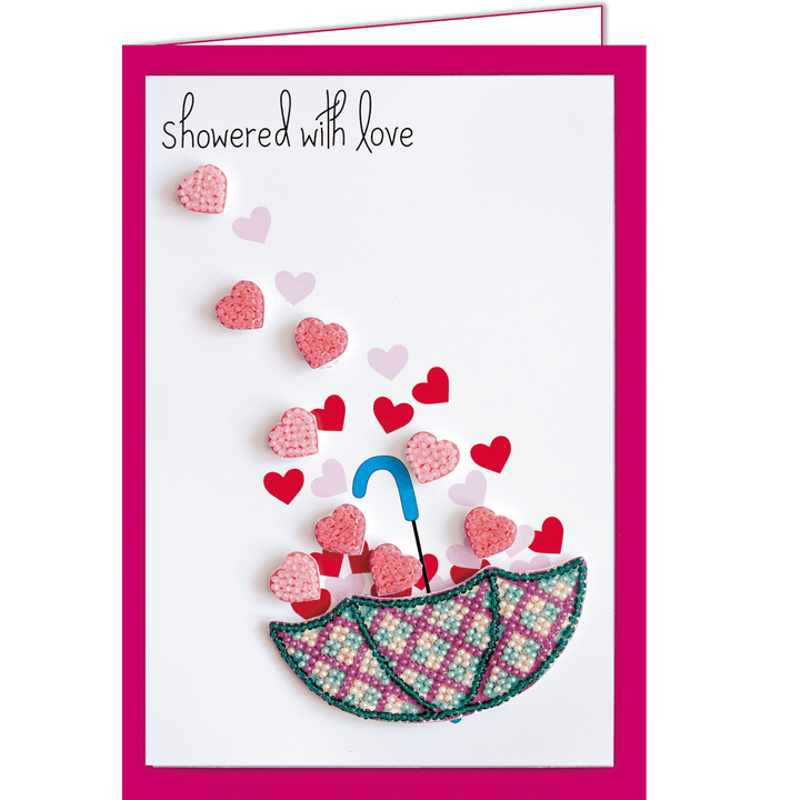 Postcard cross-stitch kit - Love rain AOO-006