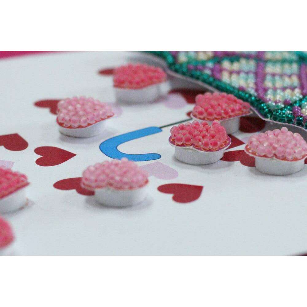 Postcard cross-stitch kit - Love rain AOO-006