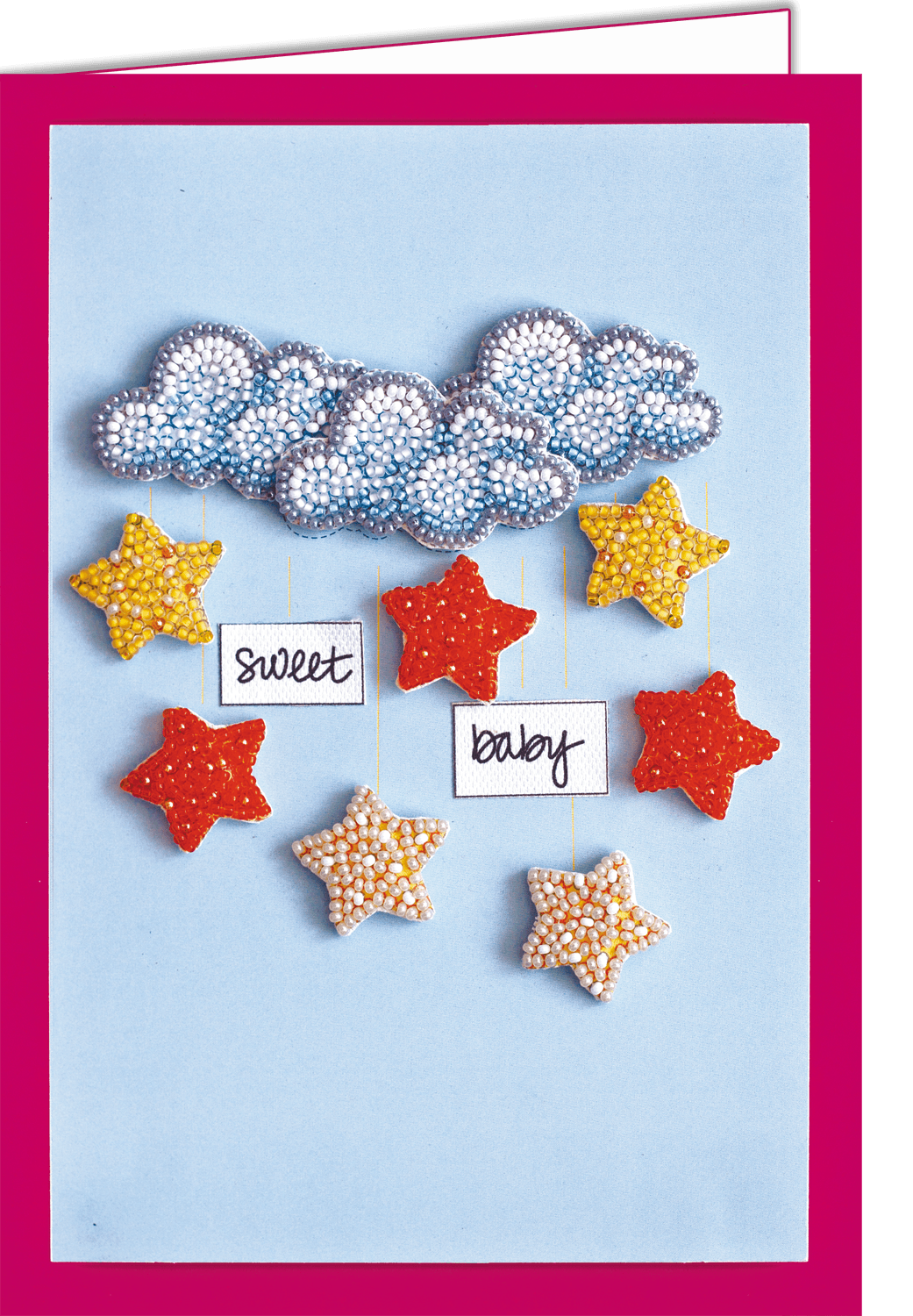 Postcard cross-stitch kit - Among stars and clouds AOO-001
